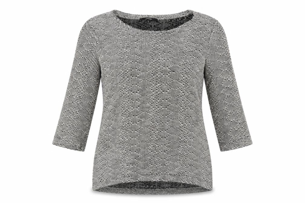 Front view of George women’s grey round neck cotton jumper, size UK 12
