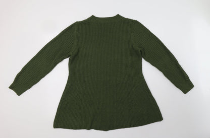 SheIn Womens Green Crew Neck  Polyester Pullover Jumper Size S