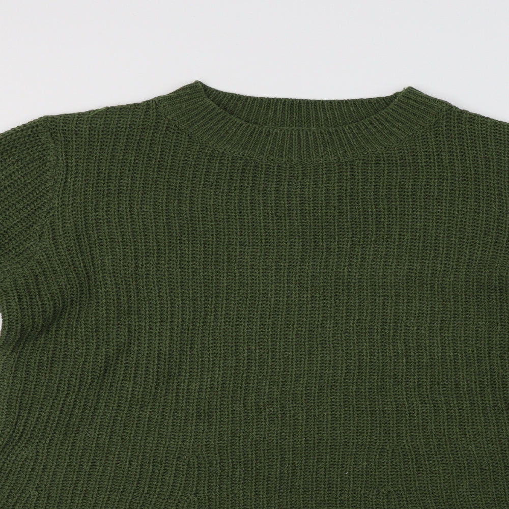 SheIn Womens Green Crew Neck  Polyester Pullover Jumper Size S