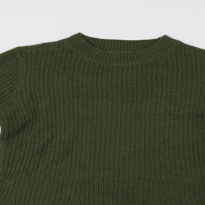 SheIn Womens Green Crew Neck  Polyester Pullover Jumper Size S
