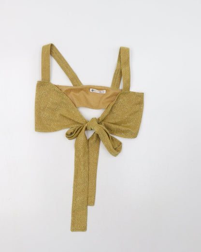Mars The label Womens Gold  Polyester Cropped Tank Size 6 Sweetheart - Bralette
