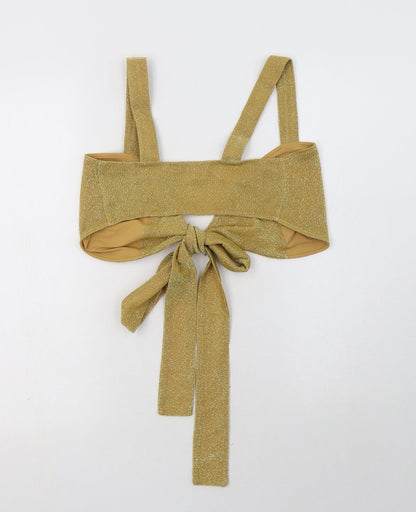 Mars The label Womens Gold  Polyester Cropped Tank Size 6 Sweetheart - Bralette