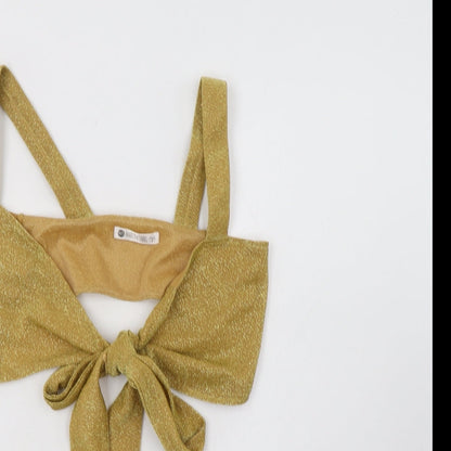 Mars The label Womens Gold  Polyester Cropped Tank Size 6 Sweetheart - Bralette