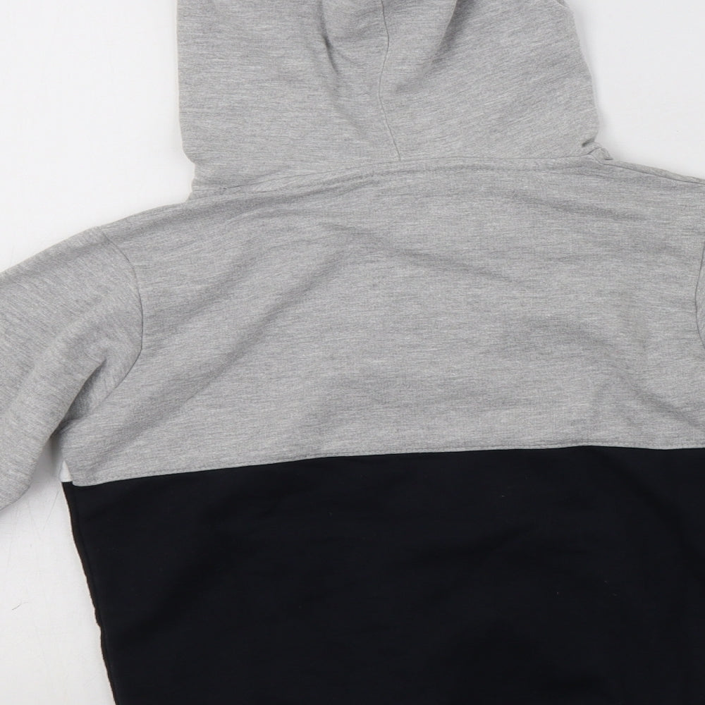 Beverly Hills Polo Club Boys Grey Colourblock Cotton Pullover Hoodie Size 9-10 Years