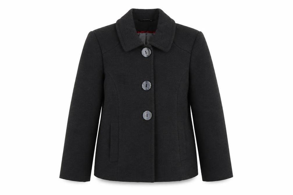 Womens UK Size 14 BM Grey Pea Coat