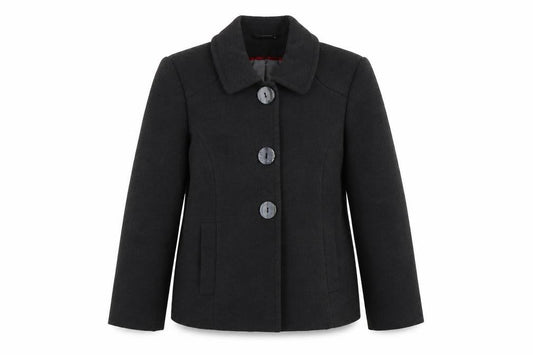 Womens UK Size 14 BM Grey Pea Coat