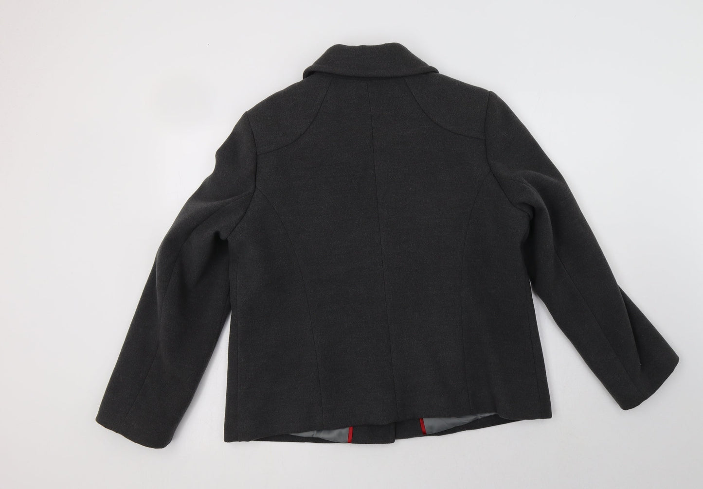 Womens UK Size 14 BM Grey Pea Coat