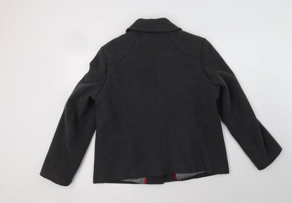 Womens UK Size 14 BM Grey Pea Coat