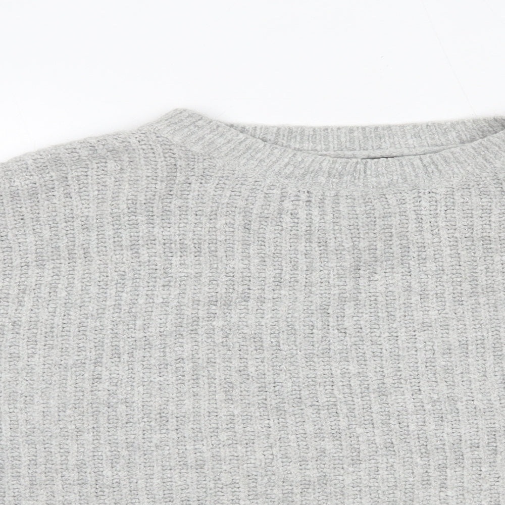 Primark Womens Grey Round Neck  Acrylic Pullover Jumper Size M