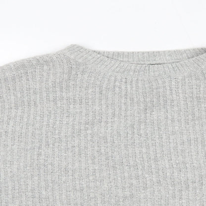 Primark Womens Grey Round Neck  Acrylic Pullover Jumper Size M