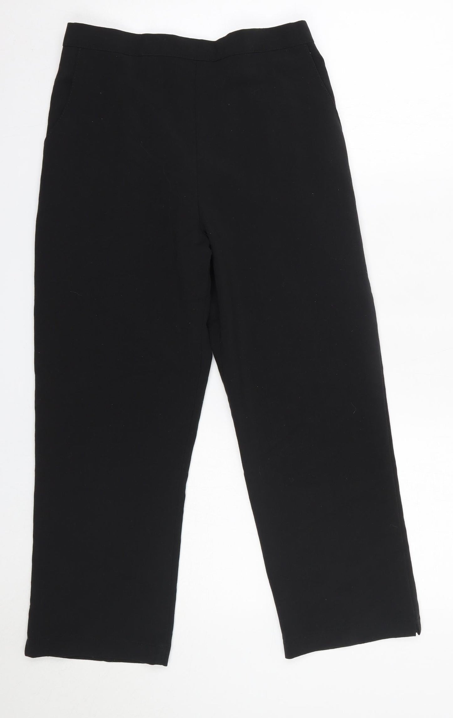 Womens UK Size 12 Preworn Regular Fit Dress Pants Black Trousers