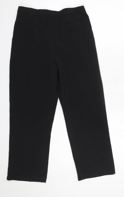 Womens UK Size 12 Preworn Regular Fit Dress Pants Black Trousers