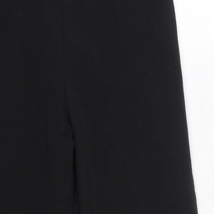 Womens UK Size 12 Preworn Regular Fit Dress Pants Black Trousers