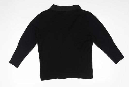 Klass Womens Black V-Neck  Viscose Cardigan Jumper Size XL