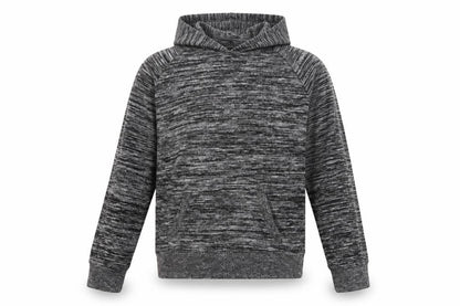 Front view of Miss Evie girls’ grey polyester pullover hoodie, size 11-12, years
