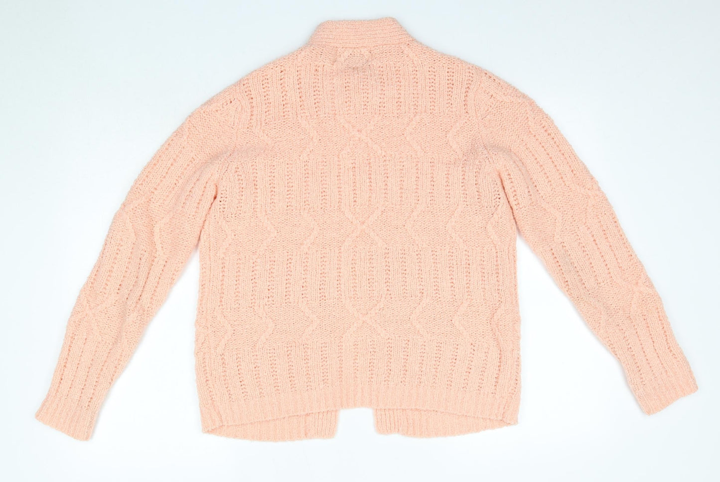 Le Roy Womens Pink Round Neck  Acrylic Cardigan Jumper Size L