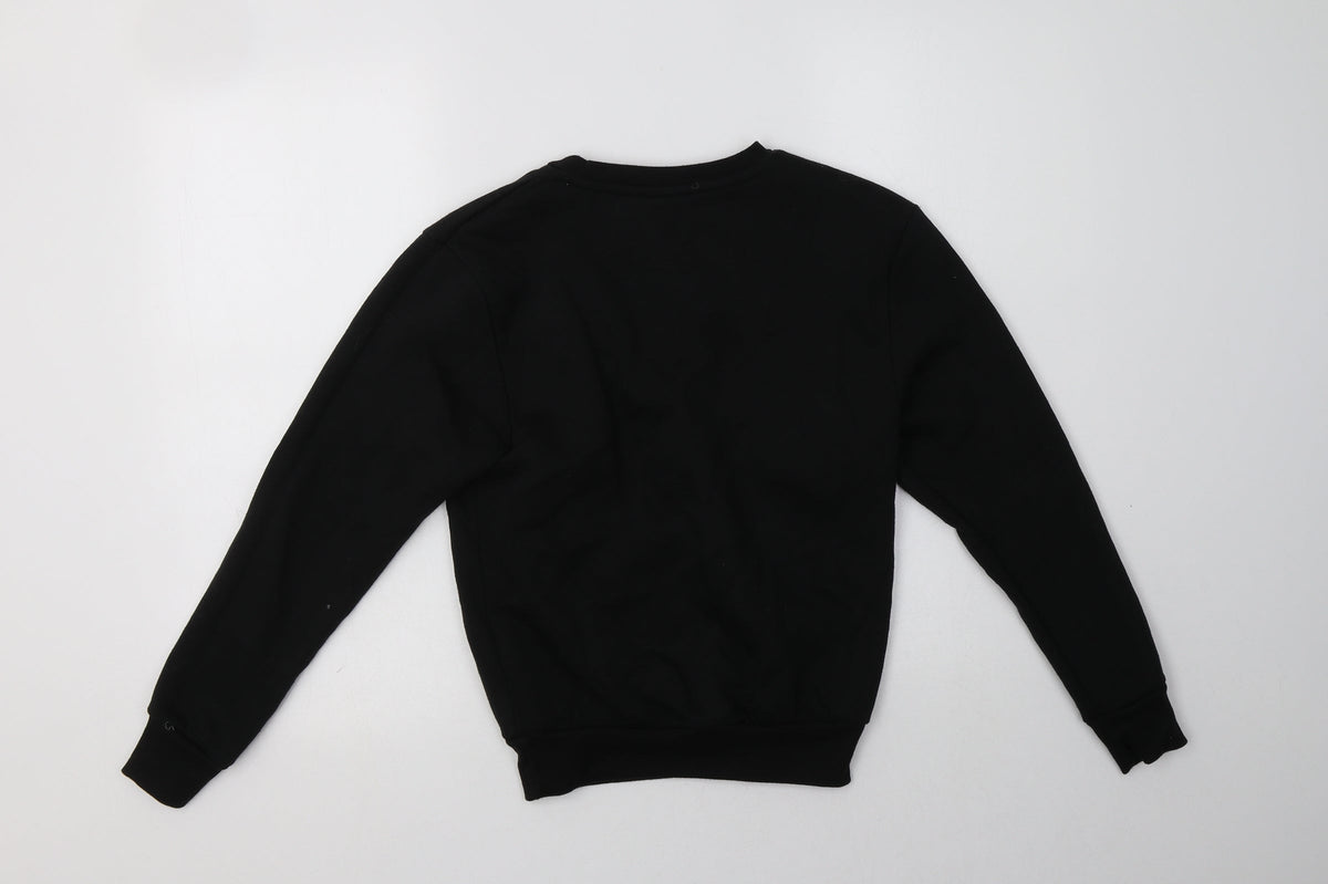 Back view of Slazenger boys’ black polyester pullover sweatshirt, size 7-8, years