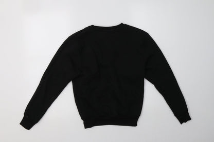 Back view of Slazenger boys’ black polyester pullover sweatshirt, size 7-8, years