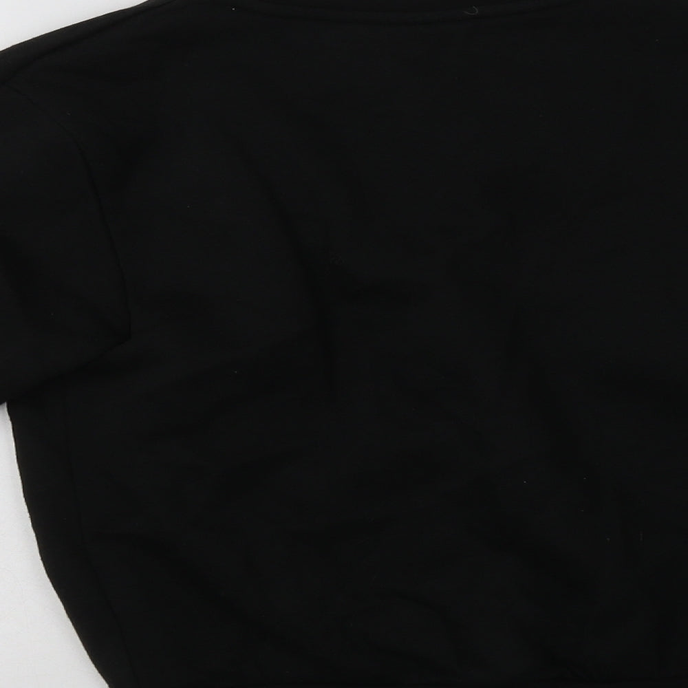 Brand and care label for Slazenger boys’ black polyester pullover sweatshirt, size 7-8, years