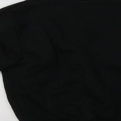 Brand and care label for Slazenger boys’ black polyester pullover sweatshirt, size 7-8, years