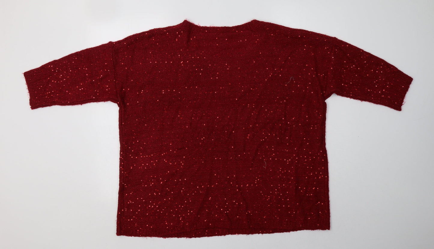 Womens UK Size XL Pebble Bay Red Pullover Jumper