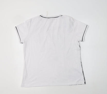 Womens UK Size L Just Elegance White Basic Blouse