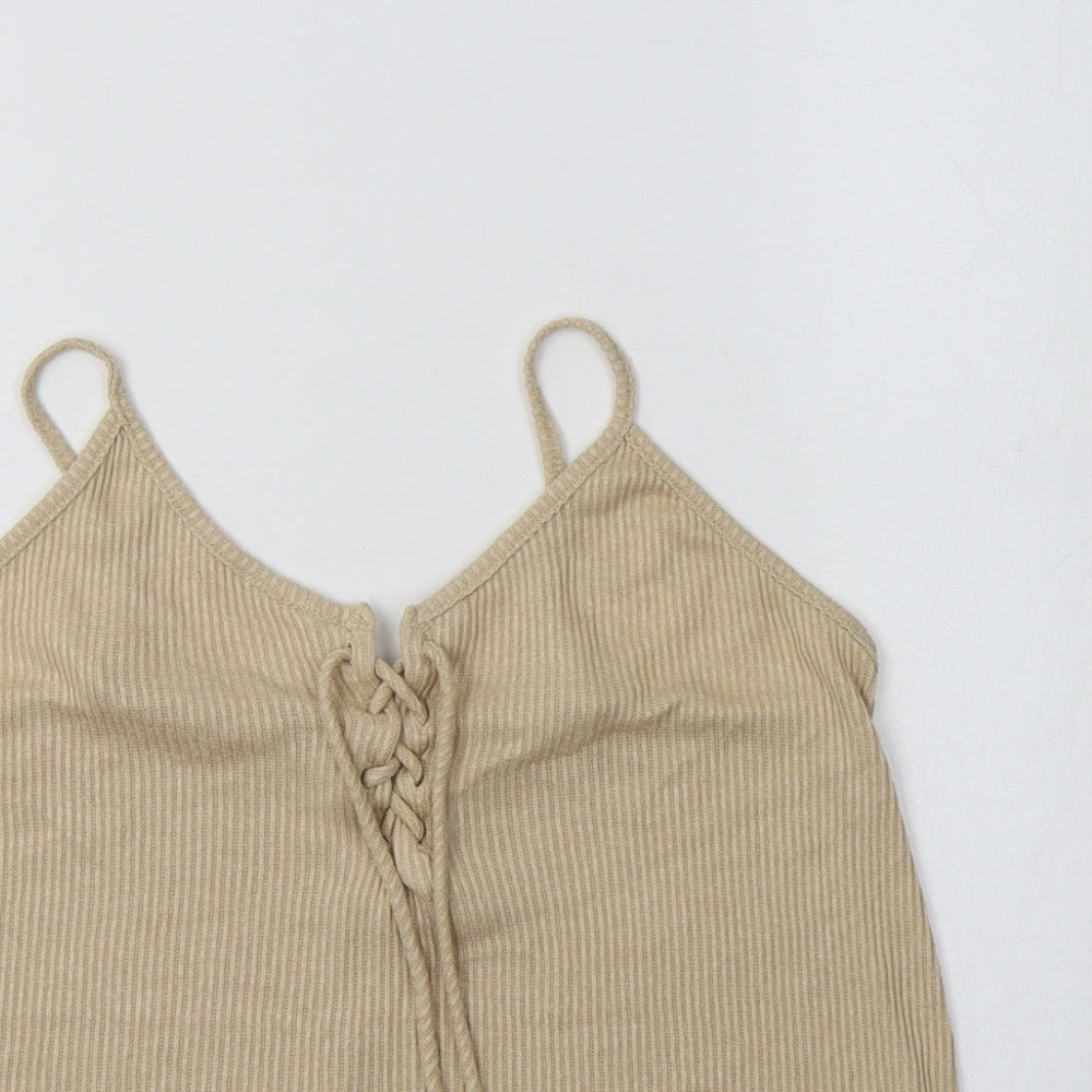 Foreve Womens Beige  Viscose Camisole Tank Size S Round Neck