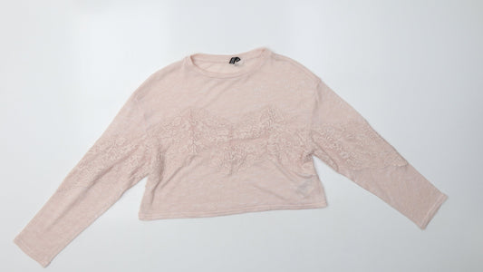 Womens UK Size XS H&M Pink Henley Jumper