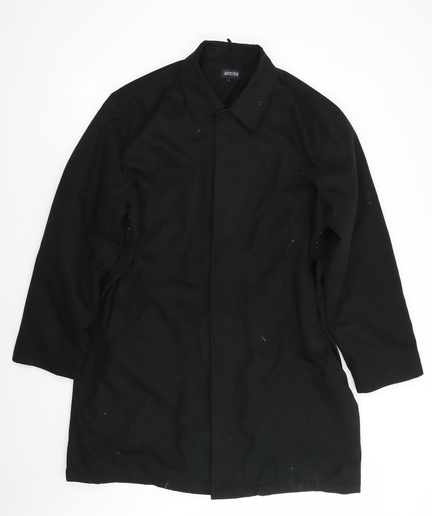 Mens UK Size L Reefer Black Overcoat