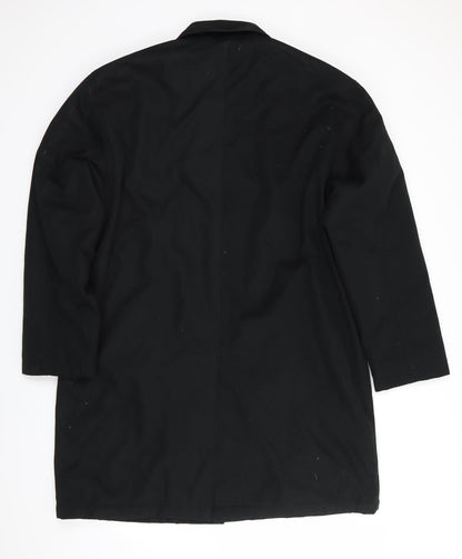 Mens UK Size L Reefer Black Overcoat