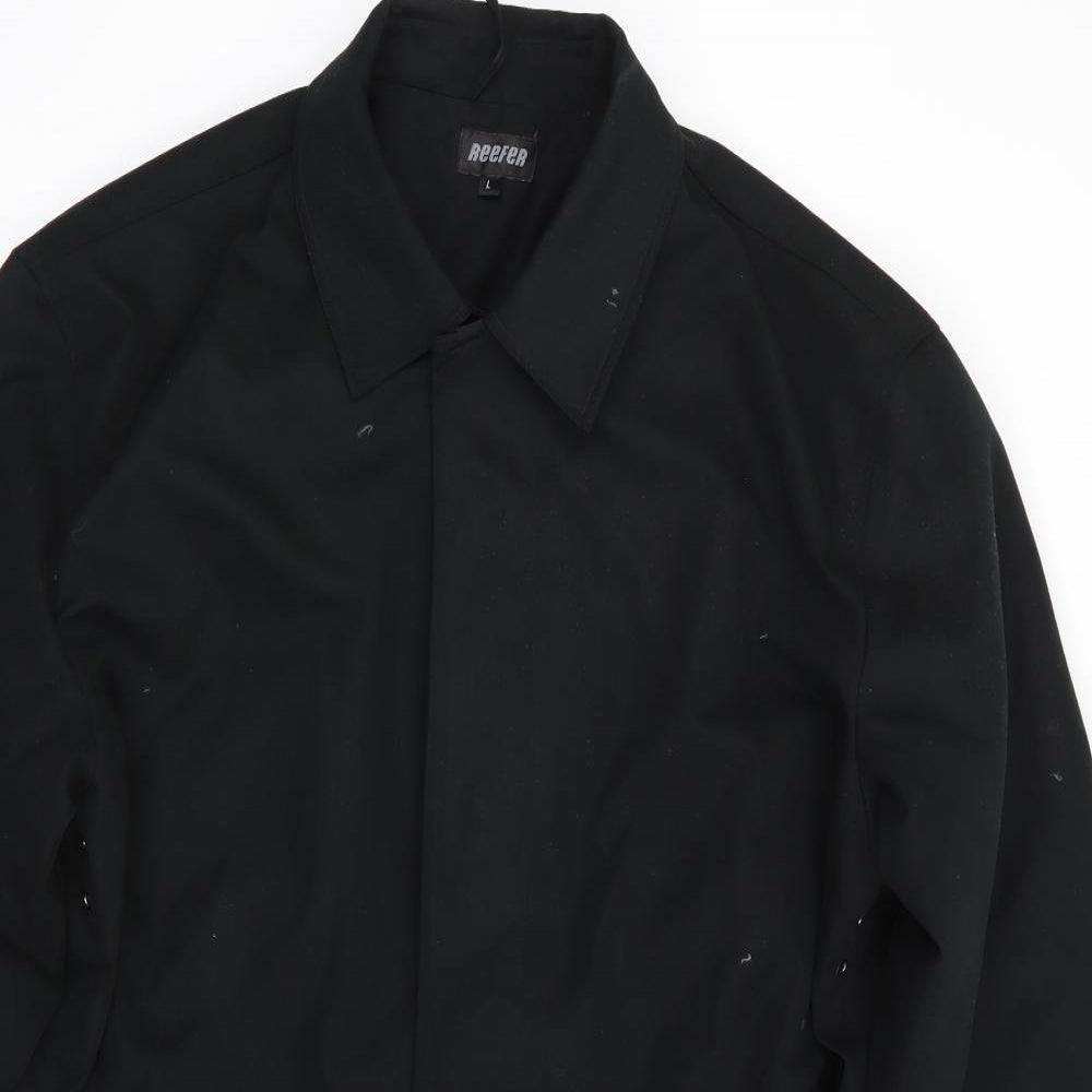 Mens UK Size L Reefer Black Overcoat