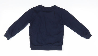 Little Hands Boys Blue Animal Print  Pullover Sweatshirt Size 4-5 Years  Pullover - Reindeer Head Navy Blue