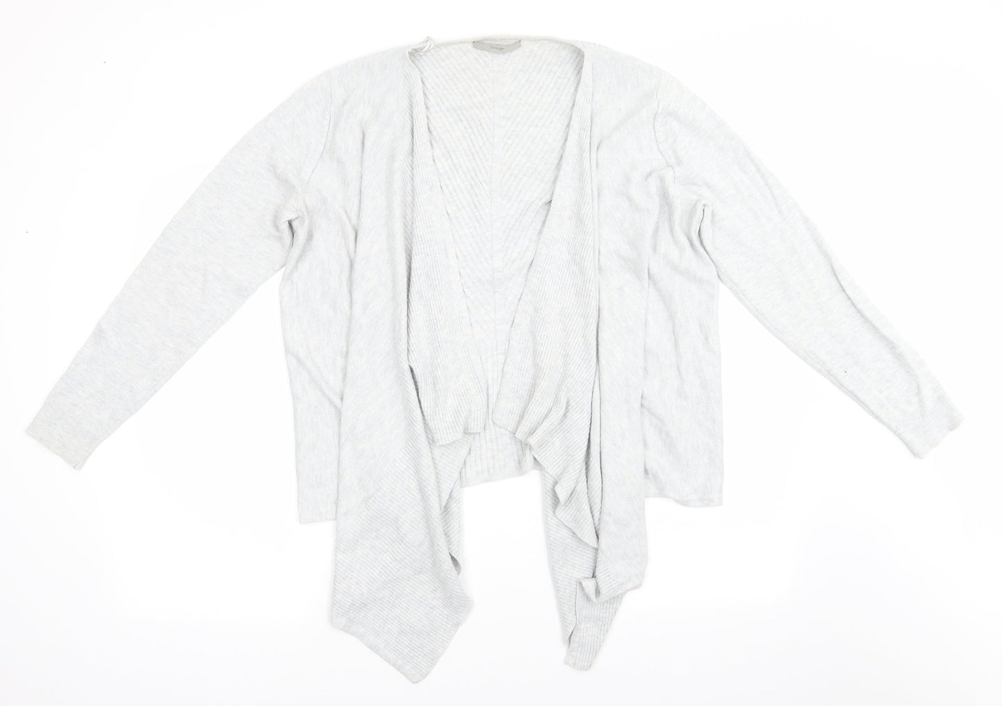 George Womens Grey V-Neck  Acrylic Cardigan Jumper Size 16   - Waterfall Cardigan Light Grey Blue Mix