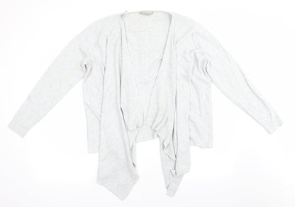 George Womens Grey V-Neck  Acrylic Cardigan Jumper Size 16   - Waterfall Cardigan Light Grey Blue Mix