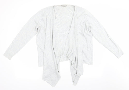 George Womens Grey V-Neck  Acrylic Cardigan Jumper Size 16   - Waterfall Cardigan Light Grey Blue Mix