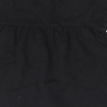 NEXT Girls Black  Cotton Tunic T-Shirt Size 5-6 Years Round Neck Pullover - A Line style T-shirt