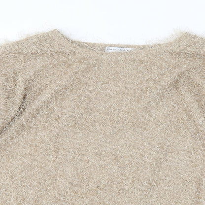Womens UK Size L Ravi Famous Brown Pullover Jumper