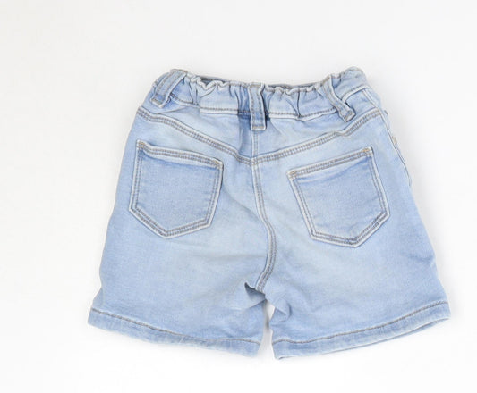 Matalan Girls Blue  Cotton Boyfriend Shorts Size 3-4 Years  Regular