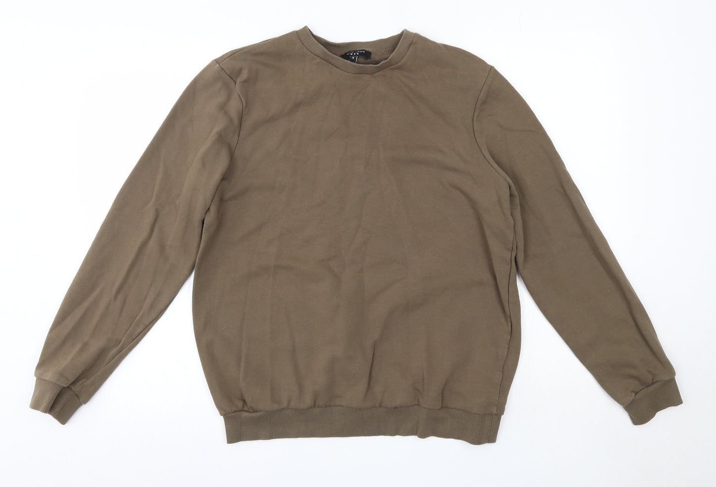 New Look Mens Green Round Neck  Cotton Pullover Jumper Size S