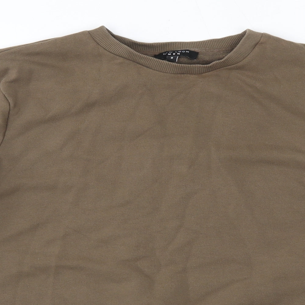 New Look Mens Green Round Neck  Cotton Pullover Jumper Size S