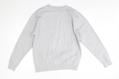 Awdis Mens Grey Round Neck  Cotton Pullover Jumper Size M   - Chemistry