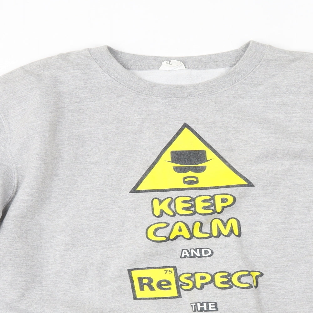 Awdis Mens Grey Round Neck  Cotton Pullover Jumper Size M   - Chemistry