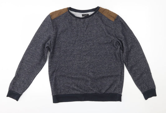 New Look Mens Blue Round Neck  Polyester Pullover Jumper Size M