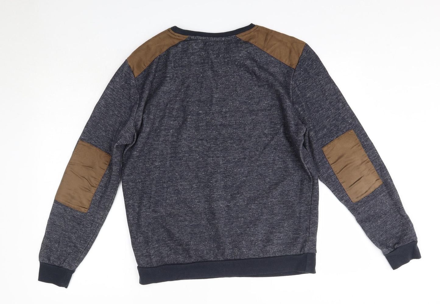 New Look Mens Blue Round Neck  Polyester Pullover Jumper Size M