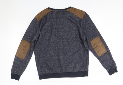 New Look Mens Blue Round Neck  Polyester Pullover Jumper Size M