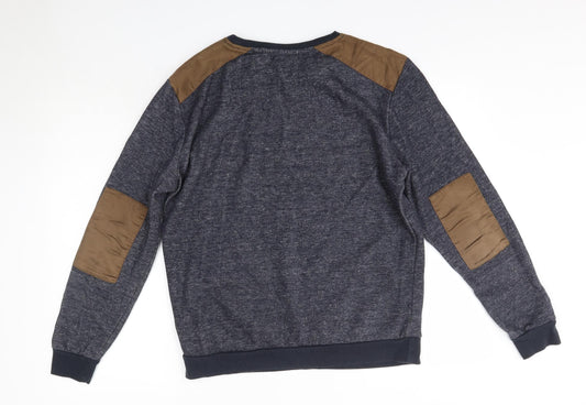 New Look Mens Blue Round Neck  Polyester Pullover Jumper Size M