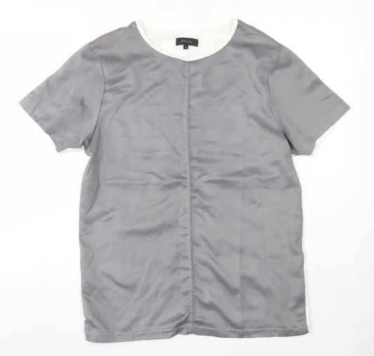 River Island Mens Grey  Polyester  T-Shirt Size S Round Neck