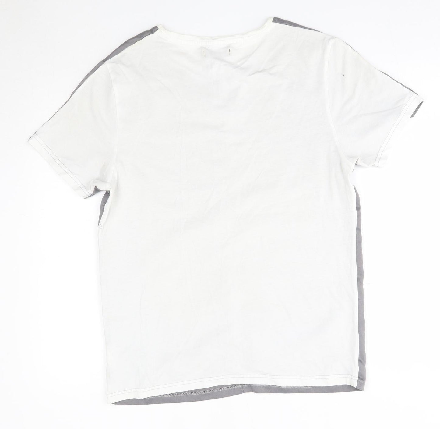 River Island Mens Grey  Polyester  T-Shirt Size S Round Neck