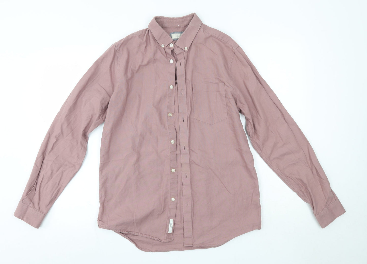 River Isalnd Mens Pink  Cotton  Button-Up Size S Collared