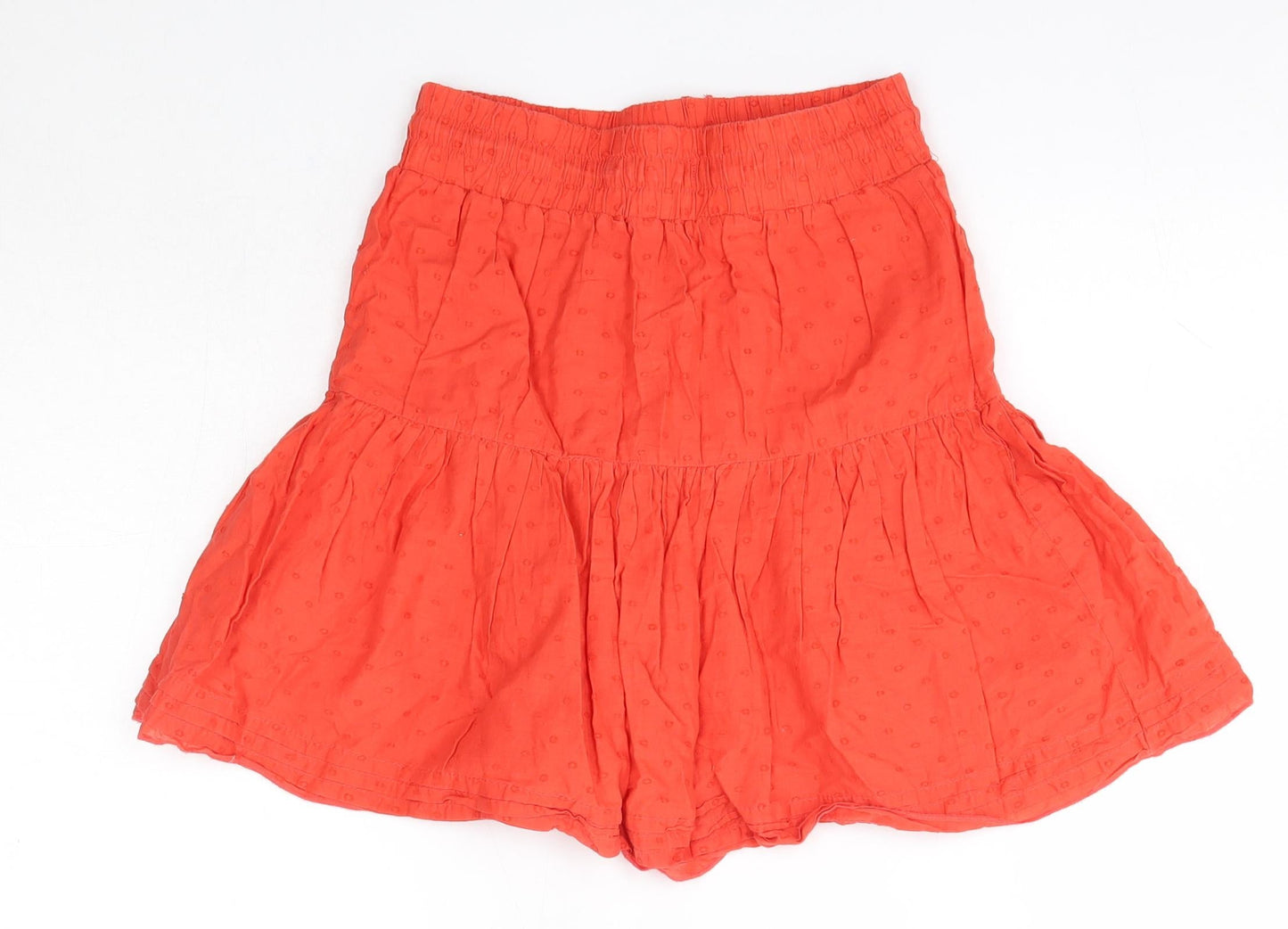 Primark Womens Orange  Cotton A-Line Skirt Size 6